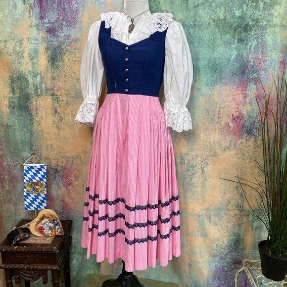 📌 Original traditional high-quality Bavarian Dirndl with Blouse and Apron - Picture 3 of 14